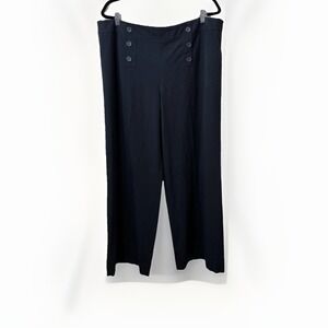 Loft Womens Size‎ 18 Navy Sailor Naval Wide Leg Marisa Pants Six Front Buttons